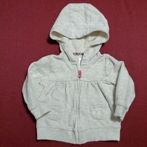 Carter's Infant Girl's Grey Zip Up Hoodie Size 6 Months
